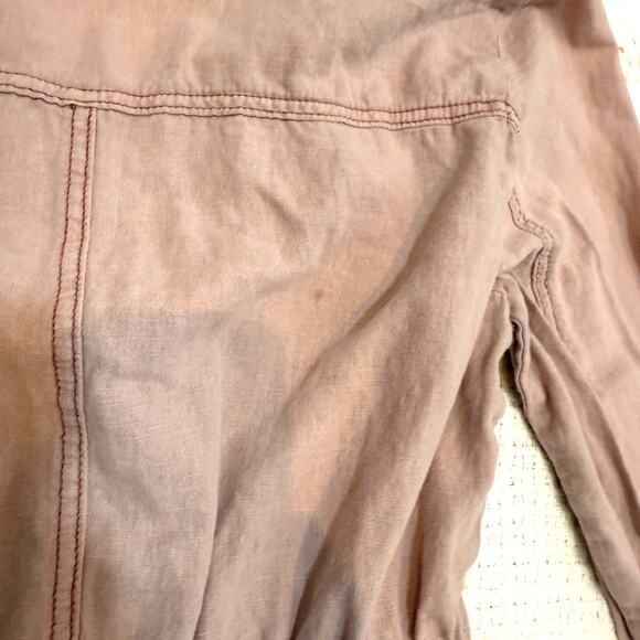 Maurices medium linen eyelet cinch waist utility jacket C2 3018 - Picture 2 of 11